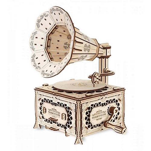 

EWA ECO-WOOD-ART Деревянный конструктор 3D Граммофон, Деревянный конструктор 3D Граммофон