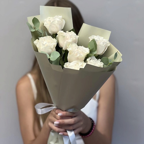 

КОЛИБРИ ЦВЕТОЧНЫЙ САЛОН Букет из белой пионовидной розы, Букет из белой пионовидной розы