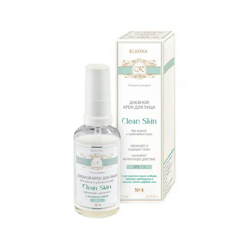 

KLEONA Крем для лица № 4 дневной, для проблемной и жирной кожи 50, Крем для лица № 4 дневной, для проблемной и жирной кожи