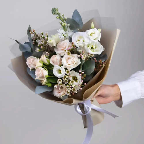 

PINKBUKET Букет "Florencia" из хамелациума, эустома, маттиола, Букет "Florencia" из хамелациума, эустома, маттиола