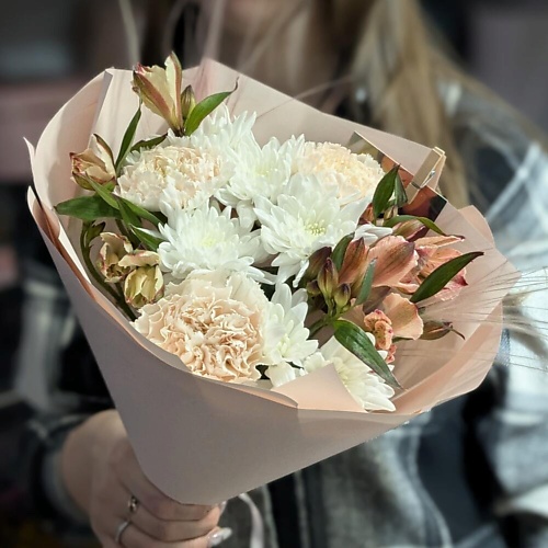 

ДАРИ ЦВЕТЫ Букет с диантусами, хризантемой, альстромерией (арт.7, Букет с диантусами, хризантемой, альстромерией (арт.7