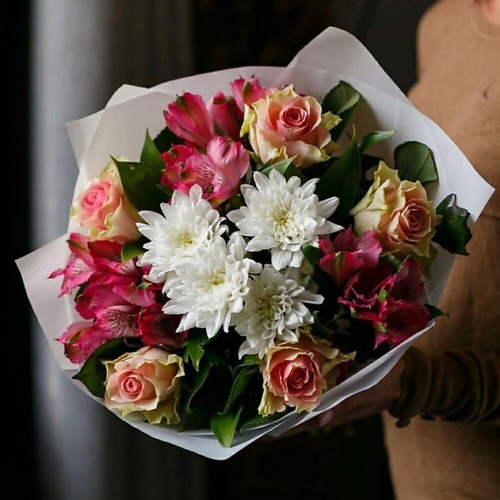 

ДАРИ ЦВЕТЫ Букет розы, альстромерия, хризантема, Букет розы, альстромерия, хризантема