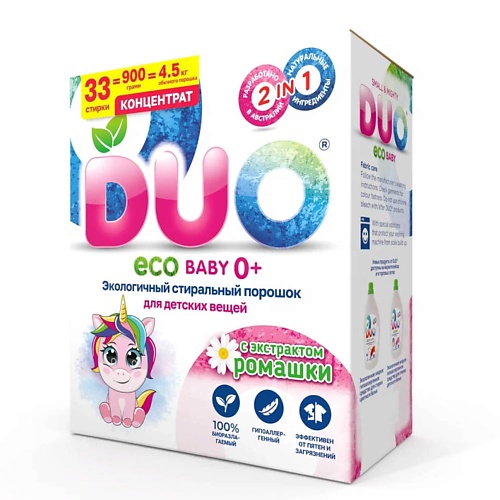

DUO Стиральный порошок ЕСО BABY детский концентрат 900, Стиральный порошок ЕСО BABY детский концентрат