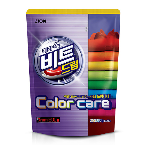 

LION Порошок стиральный BEAT DRUM COLOR CARE концентрированный 800, Порошок стиральный BEAT DRUM COLOR CARE концентрированный