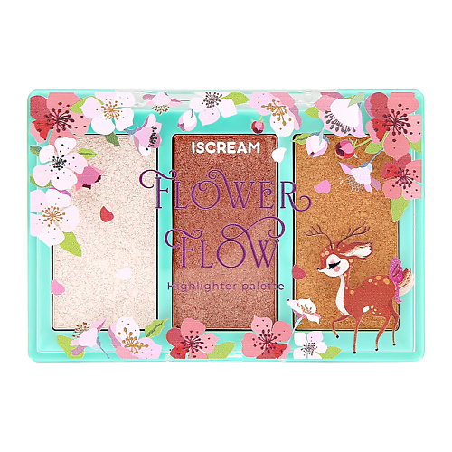 

ISCREAM Палетка хайлайтеров для лица FLOWER FLOW, Палетка хайлайтеров для лица FLOWER FLOW