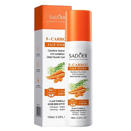 

SADOER Тонер для лица освежающий и питательный с экстрактом моркови 100, Тонер для лица освежающий и питательный с экстрактом моркови