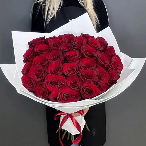 

PINKBUKET 35 красных роз в белом фоамиране, 35 красных роз в белом фоамиране