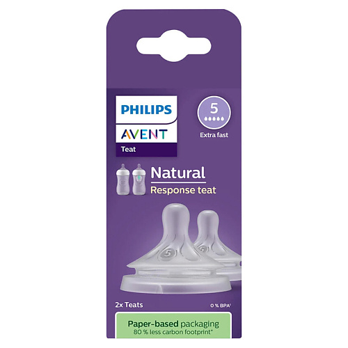 

PHILIPS Силиконовая соска Natural Response, скорость потока 5, Силиконовая соска Natural Response, скорость потока 5