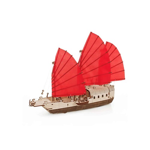 

EWA ECO-WOOD-ART Деревянный конструктор 3D Корабль c парусами Джонка, Деревянный конструктор 3D Корабль c парусами Джонка