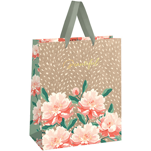 

MESHU Пакет подарочный "Flowers", крафт, отделка фольгой, Пакет подарочный "Flowers", крафт, отделка фольгой