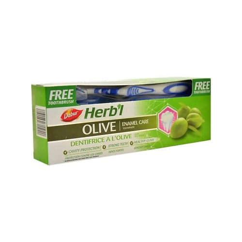 

DABUR Зубная паста с оливой + щетка (Olive Toothpaste) 150, Зубная паста с оливой + щетка (Olive Toothpaste)