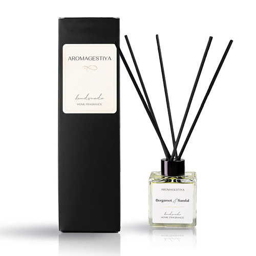 

AROMAGESTIYA Ароматический диффузор для дома с палочками Бергамот и Сандал 100, Ароматический диффузор для дома с палочками Бергамот и Сандал