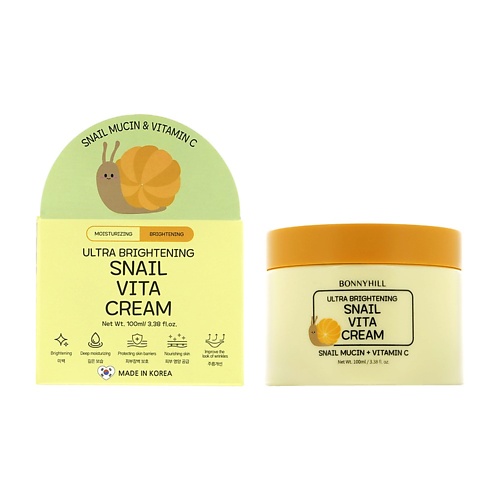 

BONNYHILL Крем для лица выравнивающий тон кожи с муцином улитки 100, Крем для лица выравнивающий тон кожи с муцином улитки