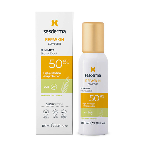 

SESDERMA Спрей-мист солнцезащитный "Розмарин" SPF50 Repaskin Comfort Sun Mist 100, Спрей-мист солнцезащитный "Розмарин" SPF50 Repaskin Comfort Sun Mist