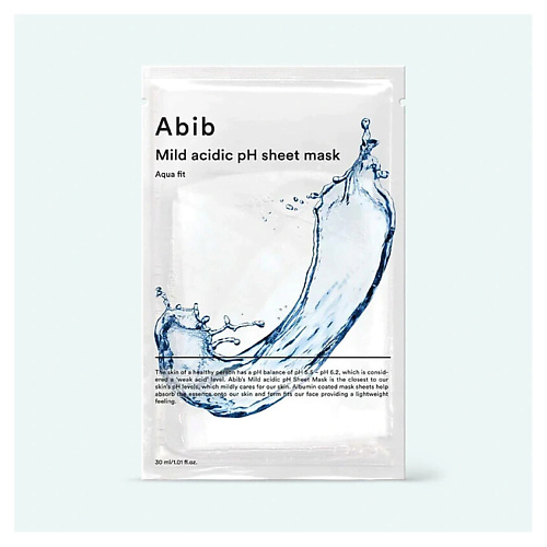 

ABIB Увлажняющая тканевая маска Mild Acidic pH Sheet Mask Aqua Fit 30, Увлажняющая тканевая маска Mild Acidic pH Sheet Mask Aqua Fit