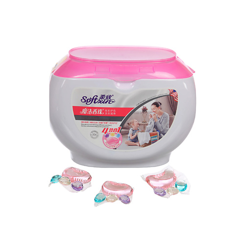 

SOFTXIN Капсулы гипоаллергенные для стирки 4в1 с нежным ароматом и кондиционером 50, Капсулы гипоаллергенные для стирки 4в1 с нежным ароматом и кондиционером