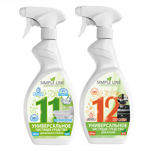 

SIMPLE LINE Набор средств для уборки дома (средство от известкового налета+ антижир) 1000, Набор средств для уборки дома (средство от известкового налета+ антижир)