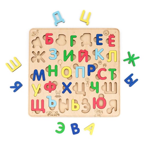 

EWA ECO-WOOD-ART Сортер деревянный Русский Алфавит, Сортер деревянный Русский Алфавит