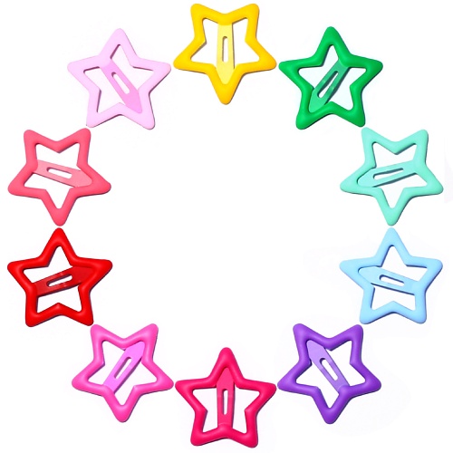 

LEROYA Матовые цветные заколки звездочки клик клак для волос, Матовые цветные заколки звездочки клик клак для волос