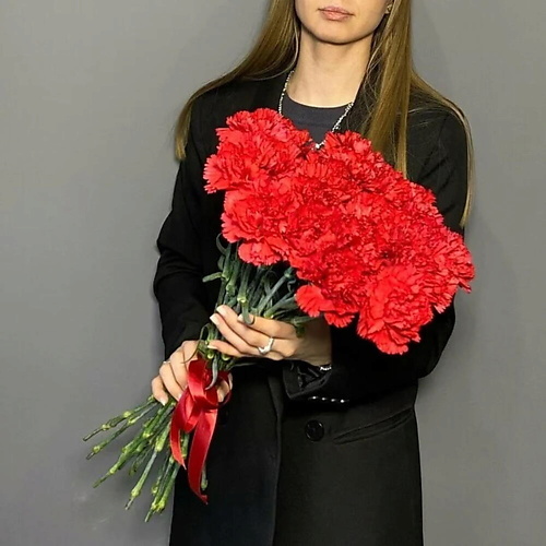 

ДАРИ ЦВЕТЫ Букет из 15 красных гвоздик, Букет из 15 красных гвоздик