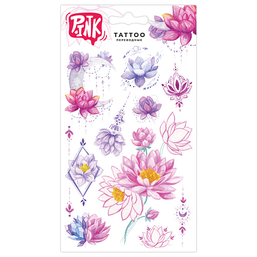 

P.INK Наклейки-тату переводные 110*200 Лотосы 1, Наклейки-тату переводные 110*200 Лотосы 1