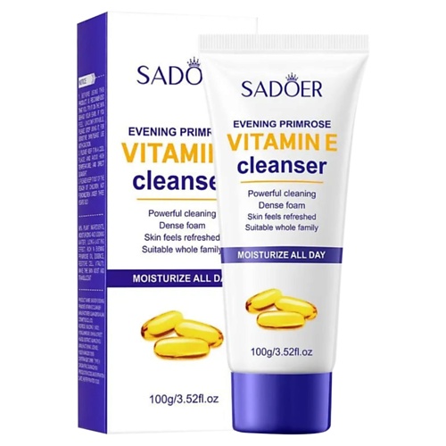 

SADOER Средство для умывания с экстрактом примулы вечерней и витамином Е 100, Средство для умывания с экстрактом примулы вечерней и витамином Е