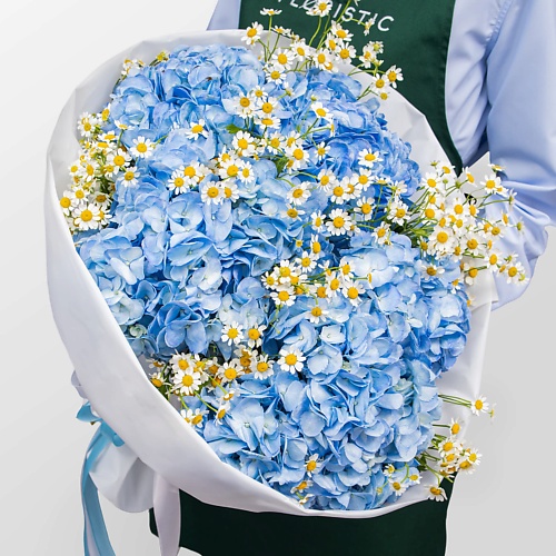 

STUDIO FLORISTIC Букет из Гортензий и Ромашек «Свидание у моря», Букет из Гортензий и Ромашек «Свидание у моря»