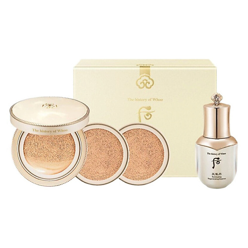

THE HISTORY OF WHOO Набор:Кушон Mi Luxury Golden Cushion Glow + Сменный блок + Эссенция для лица, Набор:Кушон Mi Luxury Golden Cushion Glow + Сменный блок + Эссенция для лица