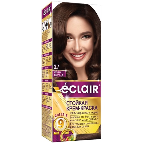 

ECLAIR Стойкая крем-краска для волос с маслами OMEGA 9, Стойкая крем-краска для волос с маслами OMEGA 9