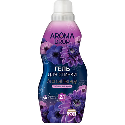 

AROMA DROP Гель для стирки 2 в 1 Aromatherapy Лаванда и ваниль 1000, Гель для стирки 2 в 1 Aromatherapy Лаванда и ваниль