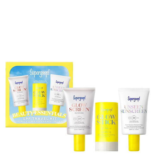 

SUPERGOOP! Солнцезащитный набор Beauty Essentials SPF Стик-хайлайтер +Крем, Солнцезащитный набор Beauty Essentials SPF Стик-хайлайтер +Крем