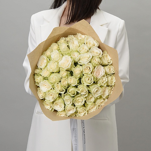 ROSA DI LUNA 51 Роза Кения белая в крафте