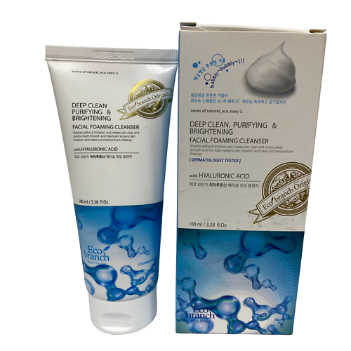 

ECOBRANCH Глубокоочищающая пенка с гиалуроновой кислотой 100, Глубокоочищающая пенка с гиалуроновой кислотой