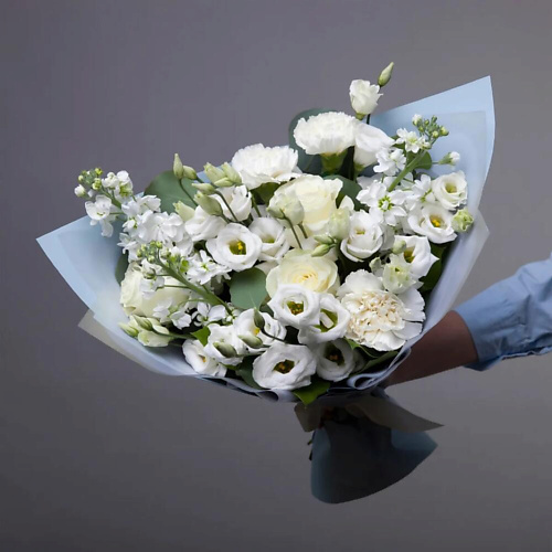 

PINKBUKET Букет из маттиолы роз и диантусов Blue dreams, Букет из маттиолы роз и диантусов Blue dreams