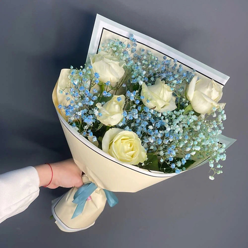 

PINKBUKET Букет из гипсофилы и роз "Blue lagoon" доставка Саратов Энгельс, Букет из гипсофилы и роз "Blue lagoon" доставка Саратов Энгельс