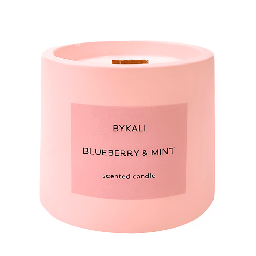 

BYKALI Свеча ароматическая "Черника и Мята" с деревянным фитилем в камне 120, Свеча ароматическая "Черника и Мята" с деревянным фитилем в камне