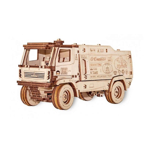 

EWA ECO-WOOD-ART Деревянный конструктор 3D МАЗ-5309RR 1:30, Деревянный конструктор 3D МАЗ-5309RR 1:30