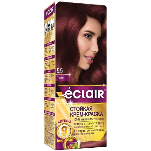 

ECLAIR Стойкая крем-краска для волос с маслами OMEGA 9, Стойкая крем-краска для волос с маслами OMEGA 9