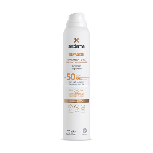 

SESDERMA Спрей солнцезащитный прозрачный для тела SPF50 Repaskin Transparent Spray 200, Спрей солнцезащитный прозрачный для тела SPF50 Repaskin Transparent Spray