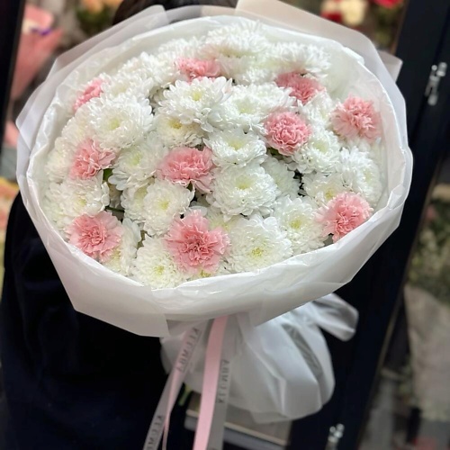 

ДАРИ ЦВЕТЫ Диантусы с хризантемой в нежном букете, Диантусы с хризантемой в нежном букете