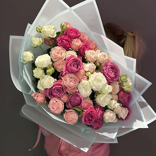 ДАРИ ЦВЕТЫ Кустовые пионовидные розы для мамы букет 11200₽