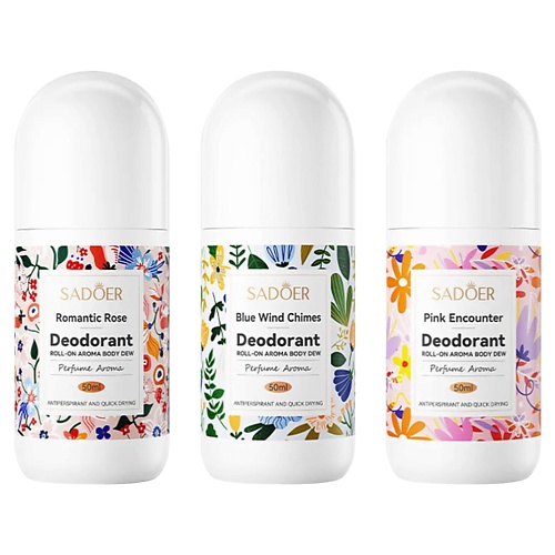 

SADOER Набор женских роликовых дезодорантов Sadoer Romantic Rose + Blue wind chimes + Pink Encounter, Набор женских роликовых дезодорантов Sadoer Romantic Rose + Blue wind chimes + Pink Encounter