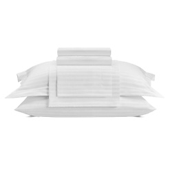 Постельное белье Vip из Страйп Сатина 2 Сп. 200x220 Белый
