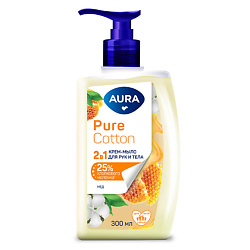 Pure Cotton Жидкое мыло 2в1 для рук и тела Хлопок и луговые травы