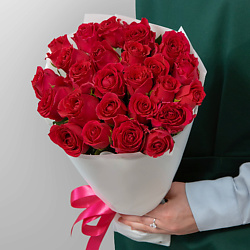 Букет из малиновых Роз 25 шт 40 см «Милена»