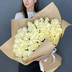 Букет из 51 белой розы