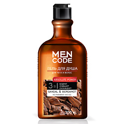 MEN CODE Гель для душа ANTI-POLLUTION с экстрактами женьшеня и морской соли