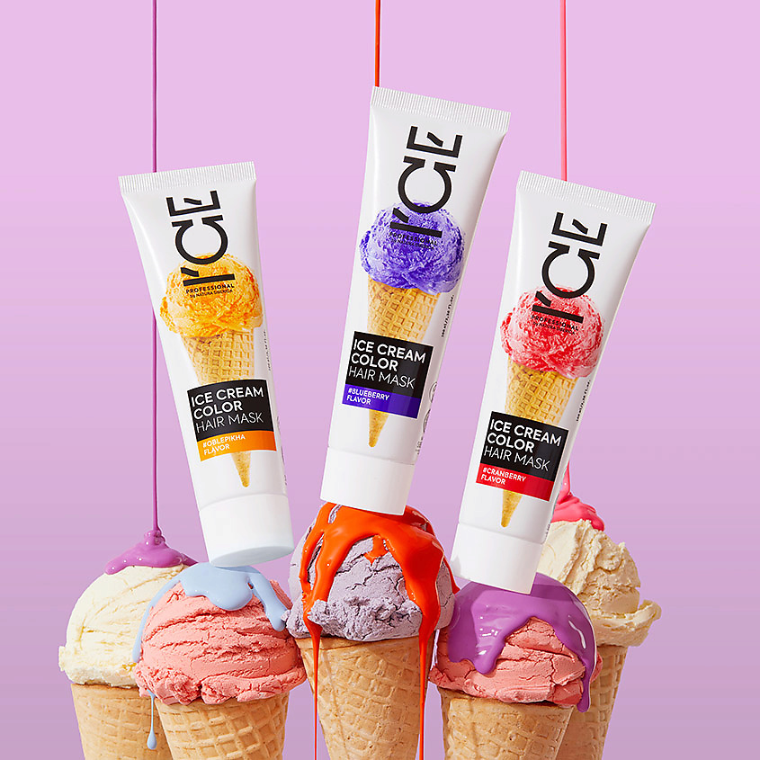 ICE BY NATURA SIBERICA Тонирующая маска для волос Ice Cream Color Hair Mask – фото 6