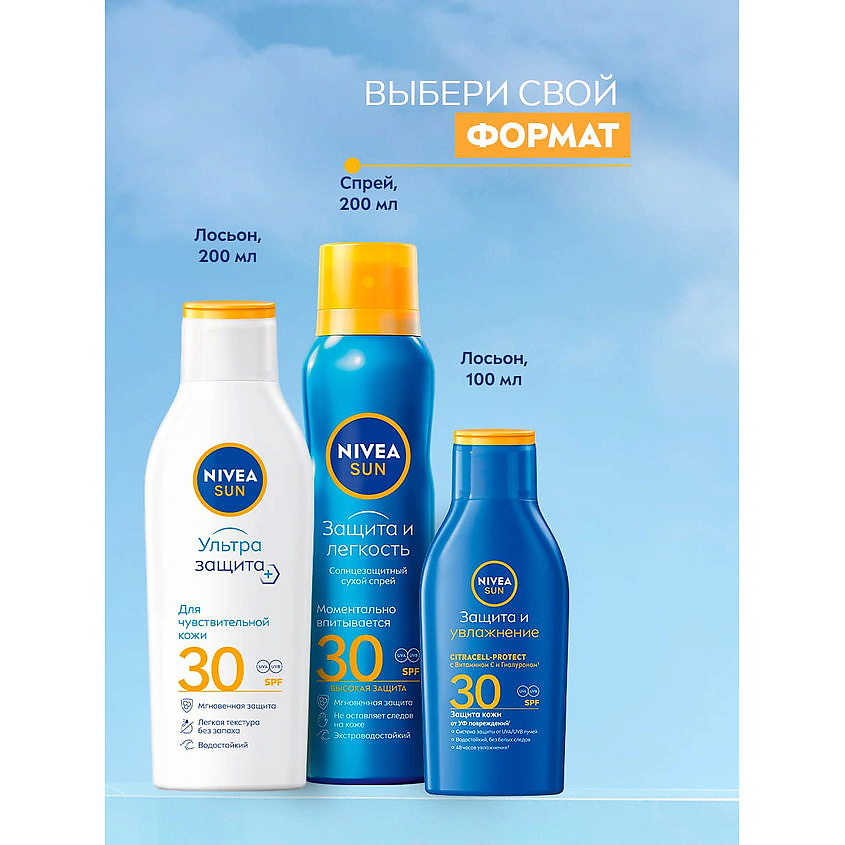 NIVEA Солнцезащитный спрей Sun "Защита и увлажнение" SPF 30 – фото 2