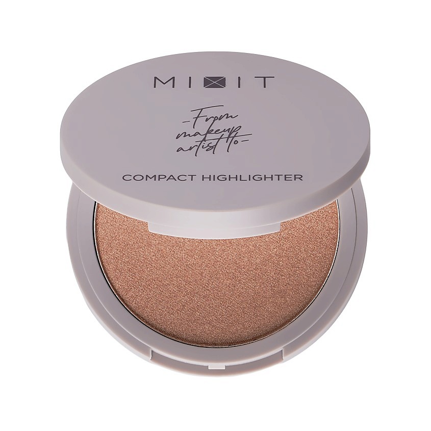 Изображение товара MIXIT Хайлайтер для лица COMPACT HIGHLIGHTER компактный, тон 02 Gold tan